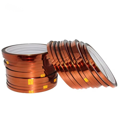 19N/25mm Çekim Gücü Kapton Polyimide Teyp 0.05mm Silikon Yapıştırıcı Amber Rengi