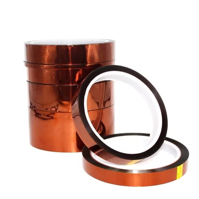 Silikon yapıştırıcı Kapton bantı ile Amber Gücü Polyimide Teyp 0.06mm kalınlığı Temp Direnci
